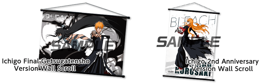 Bleach: Brave Souls Wall Scrolls (left: Ichigo Final Getsugatensho Version, right: Ichigo 2nd Anniversary Version)